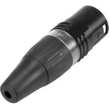 HICON HI-X5CM-B 5-poliger XLR-Stecker, Lötanschluss, Zinkdruckguss, Schwarz 30200514