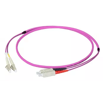 EFB Elektronik Duplex Jumper LC-SC 50/125µ OM4 LSZH Erika Violett Flach Twin 3x5mm 7,5m O0323FT.7,5