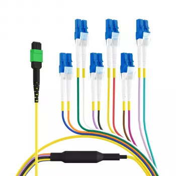 EFB Elektronik MPOF12LCOS2-10 MPO-PLUS/APC(F)-LC Trunk-Kabel OS2 12 Fasern Typ B LSZH Gelb 10m
