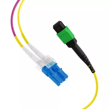 EFB Elektronik MPOF12LCOS2-10 MPO-PLUS/APC(F)-LC Trunk-Kabel OS2 12 Fasern Typ B LSZH Gelb 10m