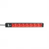 EFB ELEKTRONIK EK631CF.1V2 19-Zoll 1U Rackmount PDU, 8 x CEE 7/5 (Typ E) rote Steckdosen, IEC C14 Eingang, 10A Überlastschutz, Schwarz