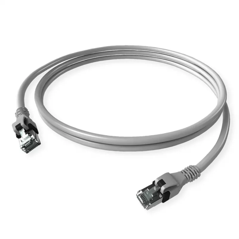 ZVK GmbH EasyLan PushPull Cat 6 STP Patchkabel, RJ-45 Stecker auf RJ-45 Stecker, 1 m, Grau, angespritzte Knickschutztülle CPP1OACACA0010