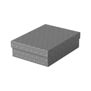 Esselte Home Aufbewahrungs- und Geschenkbox M, 3er-Set, Grau, 100% recycelter Wellpappe, abnehmbarer Deckel 628285
