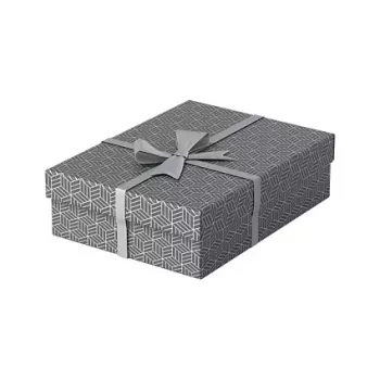Esselte Home Aufbewahrungs- und Geschenkbox M, 3er-Set, Grau, 100% recycelter Wellpappe, abnehmbarer Deckel 628285