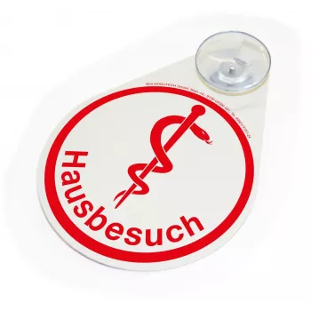 BOI Dokutech Hinweisschild Hausbesuch Rot (9108-02096-001)