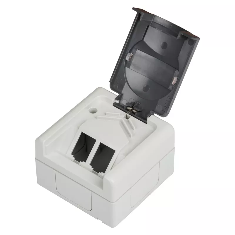 EFB ET-25020 Aufputz-Feuchtraum-Leergehäuse für 2 Keystone-Module, IP44, Grau