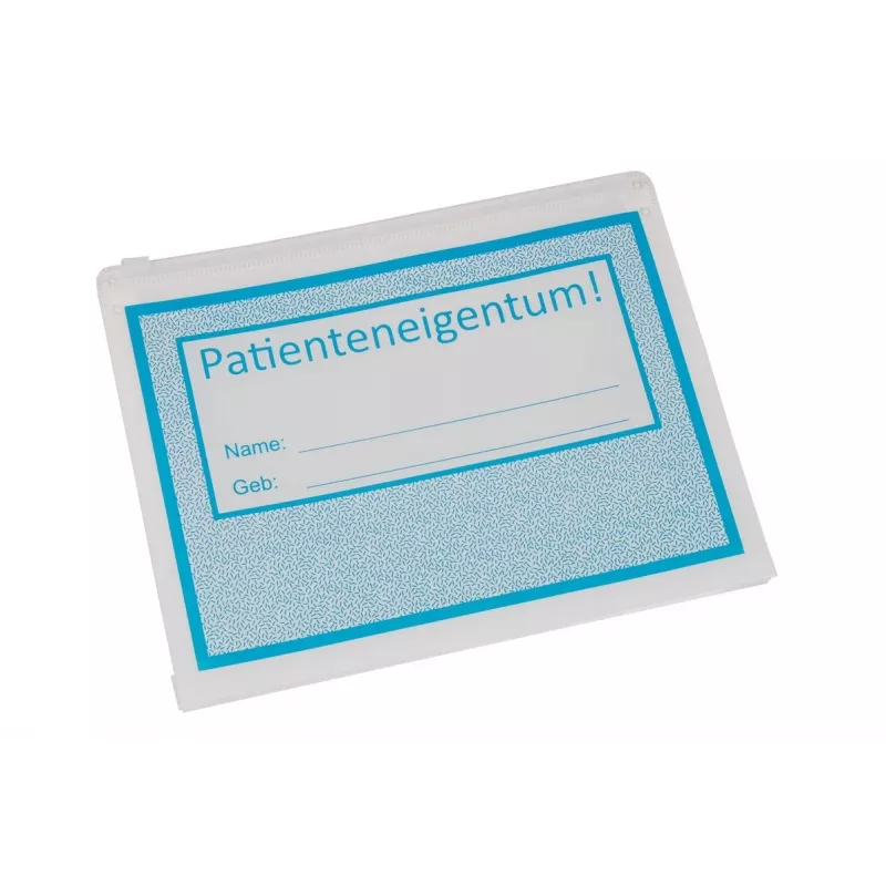 BOI Dokutech Patienteneigentum Slider-Zip-Beutel Blau/Weiß, 10 Stück 9318-00061