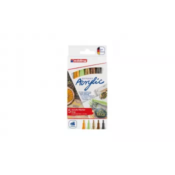 Edding 5300 Acrylmarker-Set Feine Spitze 5 verschiedene Farben 4-5300-5S-1