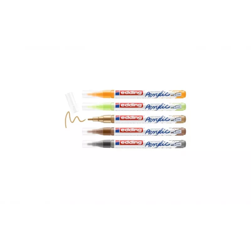 Edding 5300 Acrylmarker-Set Feine Spitze 5 verschiedene Farben 4-5300-5S-1