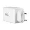 EFB Elektronik 65W GaN Wandladegerät 2x USB-C + USB-A PD3.0 QC3.0 Weiß G651A2CE