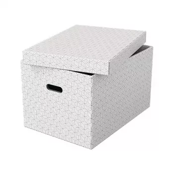 Esselte Aufbewahrungsbox Home L, 3er-Set, Weiß, 628286