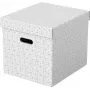LEITZ Home Cube Aufbewahrungsbox-Set mit 3 Stück, Weiß, 100% recycelter Wellpappe, abnehmbarer Deckel 628288