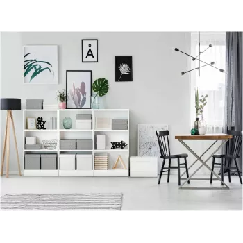 LEITZ Home Cube Aufbewahrungsbox-Set mit 3 Stück, Weiß, 100% recycelter Wellpappe, abnehmbarer Deckel 628288