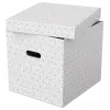 LEITZ Home Cube Aufbewahrungsbox-Set mit 3 Stück, Weiß, 100% recycelter Wellpappe, abnehmbarer Deckel 628288
