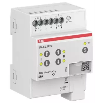 ABB JRA/S2.24.2.2 Jalousie-/Rollladenaktor, 2-Kanal, 24V, Handbetrieb, KNX 2CDG110295R0011