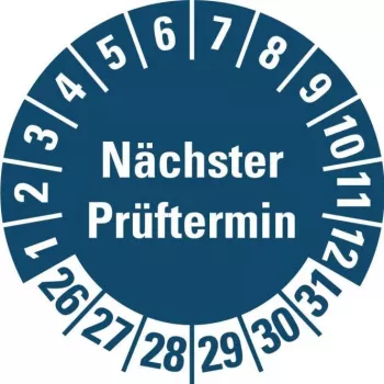 HEIN Industrieschilder Prüfplakette NP26-31 Blau Rund 20mm 500/Rolle (185778)