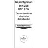 HEIN 178140 Prüfplakette für DIN VDE 0701-0702, selbstklebend, gelb, 50 x 25 mm, 100 Etiketten