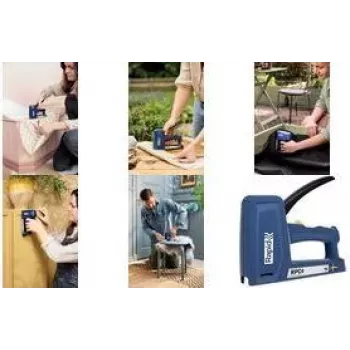 RAPID TOOLS RPC4 Handtacker, Blau, für Feindrahtklammern Typ 53 & Typ 13 (6-16 mm) und Nägel Typ 8 - 1 Stück 5001631