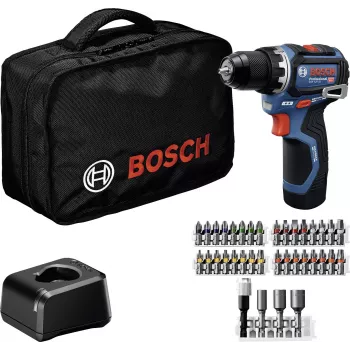 Bosch Professional 12 V 2 Ah bürstenloser Akku-Kombibohrschrauber mit 2 Akkus und Ladegerät 0615A500CF