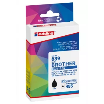 edding EDD-639 Schwarze kompatible Tintenpatrone für Brother LC3213BK 18-639