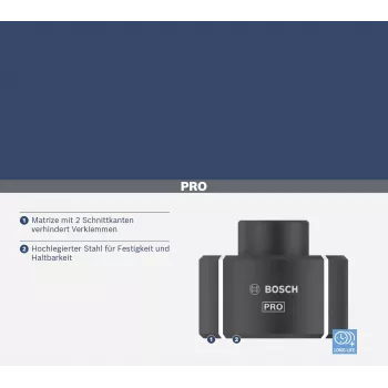 Bosch 2608001168 Crimpmatrize für Rohrkabelschuhe und Verbinder, 240 mm², Sechskantprofil