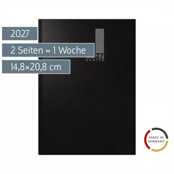 BRUNNEN TIME CENTER 2027 Buchkalender A5 Schwarz Wochenplaner 1072520907