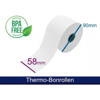 ARTDEV Thermopapierrolle 58 mm x 90 mm x 25,4 mm Innenwicklung Weiß ADT589025-WI