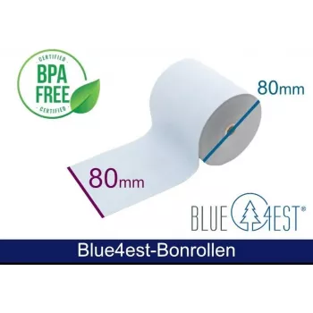 ARTDEV Blue4est® Eco Thermorollen 80mm x 80m, Kern 12mm, Blau, 52g, 35 Jahre archivierbar, BPA-frei ADT808012-BT-BLUE4EST-55