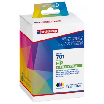 Edding 18-701 Kompatible Tintenpatronen Multipack für HP 912XL, Schwarz/Cyan/Magenta/Gelb