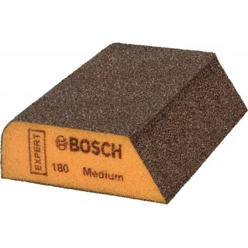 Bosch EXPERT M475 Schleifschwamm, K120 Mittel, Aluminiumoxid, Nass & Trocken, Rechteckiger Block 2608621921