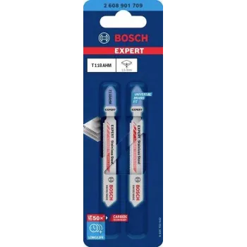 Bosch EXPERT T 118 AHM Carbide-Stichsägeblatt für Edelstahl, 3er-Pack 2608901709