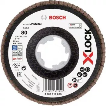 Bosch Accessories 2608619805 Expert for Inox X-LOCK Trennscheibe, 125 mm x 1,0 mm, 60 Körnung, Edelstahl, 1 Stück