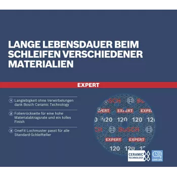 Bosch Expert R781 Fiberscheibe 125 mm P60, 6er-Pack 2608902403