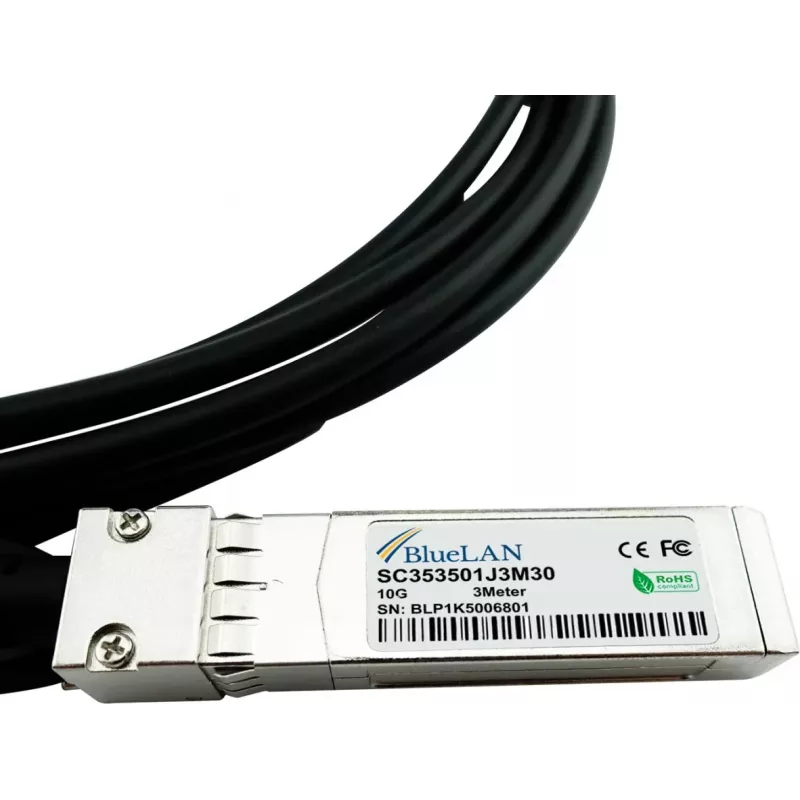 BlueLAN 10G-DACP-SFPZ5M-BL Kompatibles Extreme Networks 10GBASE-CR Passives SFP+ Direct Attach Kabel, 0,5m