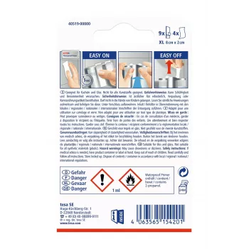 Tesa Powerstrips Waterproof XL Klebestreifen für bis zu 9 kg, Weiß, 9 Streifen 40519-00000-00