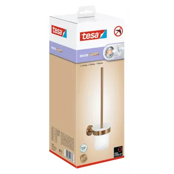 tesa MOON BRONZE Toilettenbürstenset mit Klebemontage, Glas & Metall 40601-00000-00