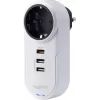 Sygonix SY-4512994 Schuko-Zwischenstecker mit 2 USB-Ladeanschlüssen, Weiß