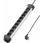 Sygonix SY-4538258 8-fach Steckdosenleiste mit Schalter, Schwarz/Silber