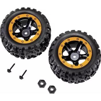 Reely RE-6904695 1:10 Off-Road Radsatz (2 Stk., 87 mm, 12 mm Sechskant, Schwarz)