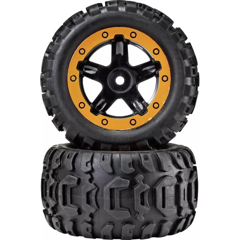 Reely RE-6904695 1:10 Off-Road Radsatz (2 Stk., 87 mm, 12 mm Sechskant, Schwarz)