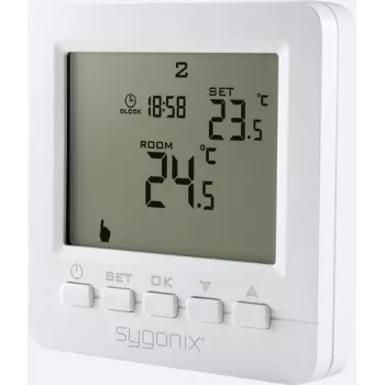 Sygonix Unterputz-Raumthermostat mit Wochenprogramm, 5 bis 35 °C, Weiß (SY-4500818)