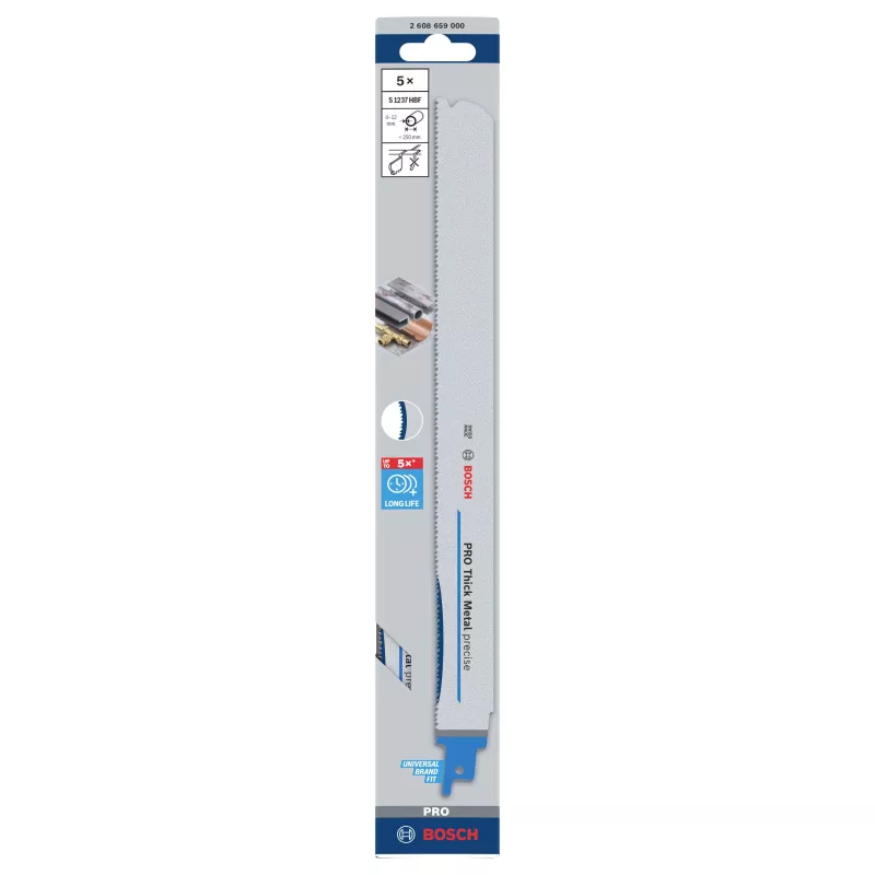 Bosch Professional S1237HBF Säbelsägeblatt für dickes Metall, 300 mm, 5er-Pack 2608659000