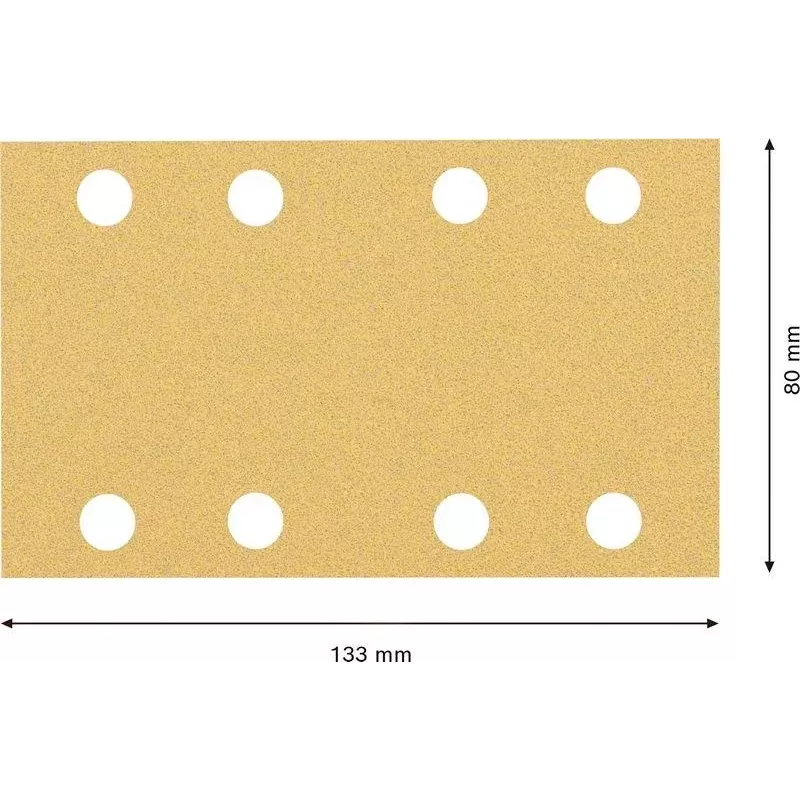 Bosch 2608901662 Schleifblätter für Schwingschleifer, 80 Körnung, 133 x 80 mm, 50er-Pack