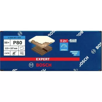 Bosch C470 Best for Wood and Paint Schleifblätter, 80 Körnung, 107 x 115 mm, 50er-Pack 2608901656