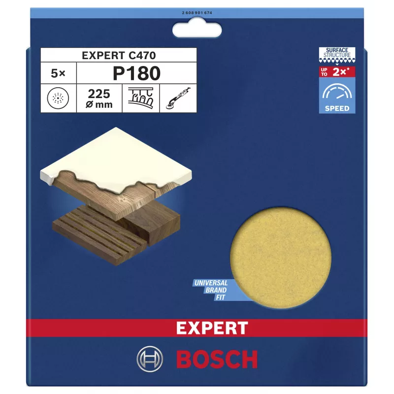 Bosch Expert M480 Trockenbau-Schleifscheiben P180 225 mm 5er-Pack 2608901674