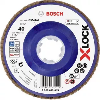 Bosch Accessories 2608619815 Expert for Metal X-LOCK Trennscheibe 125 mm x 1,0 mm x 22,23 mm