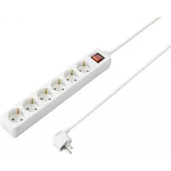 SYGONIX SY-4891004 4-fach Steckdosenleiste mit Schalter, Weiß, 1,5 m Kabel, Schuko