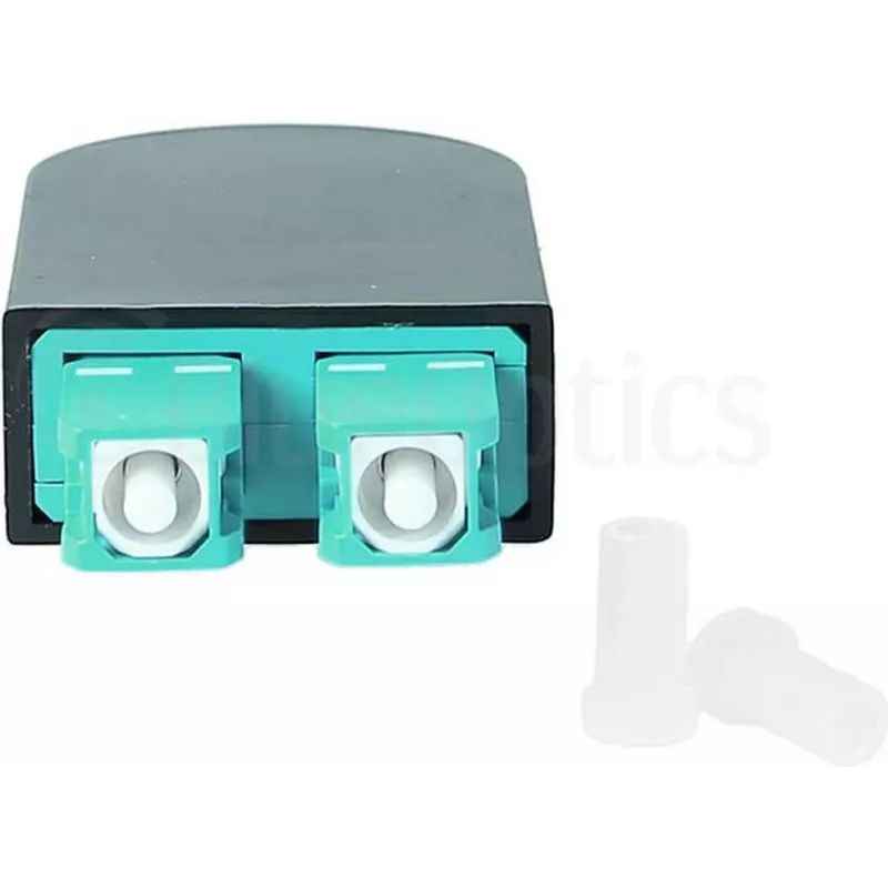 BLUELAN BlueOptics LWL-Loopback-Adapter OM3 50/125µm Multimode SC/UPC Duplex, Aqua/Türkis, Keramikferrule, -40°C bis +85°C (BOLBSCOM3)