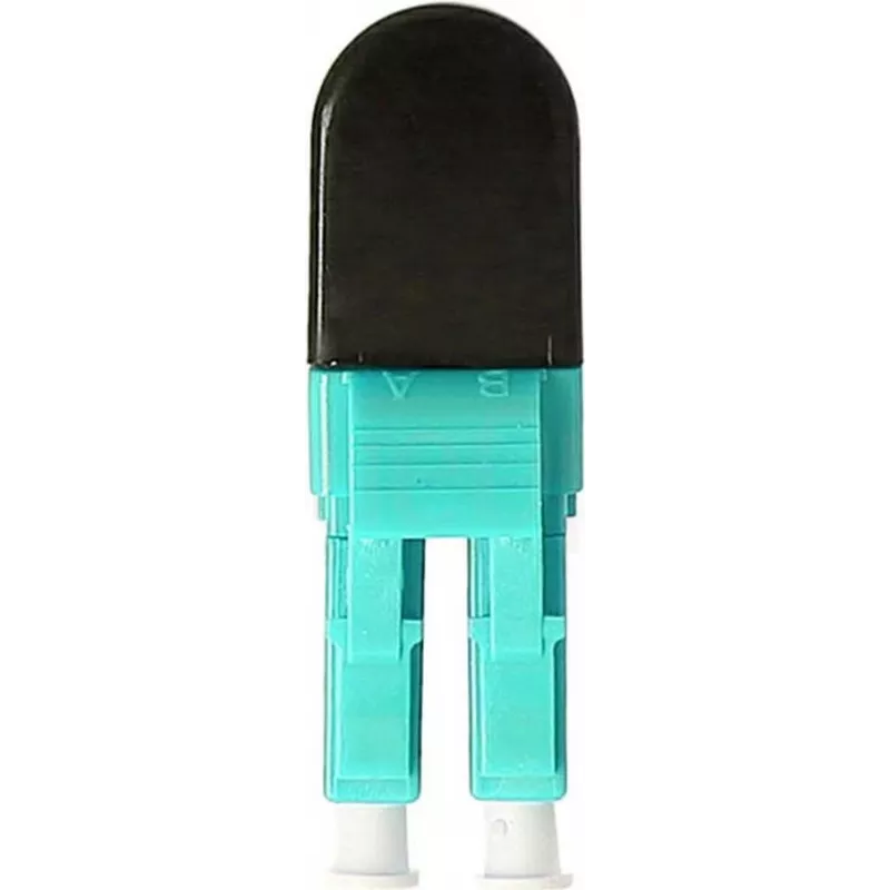 BLUELAN BlueOptics OM3 LC/UPC Duplex Multimode Glasfaser Loopback Adapter, Aqua, Keramikferrule, -40°C bis +85°C BOLBLCOM3