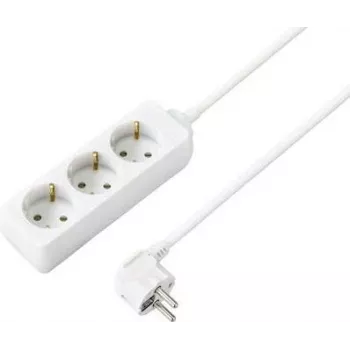 SYGONIX SY-4890980 6-fach Schuko-Steckdosenleiste Weiß, 1,5 m Kabel, ohne Schalter, Kindersicherung